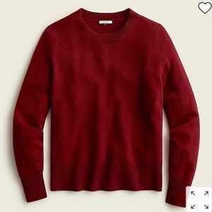 J. Crew Women’s Cashmere Classic-Fit Crewneck Sweater in Burgundy (XL)